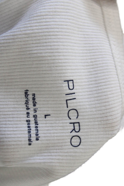 Pilcro Anthropologie Women Basic White Square Neck Cotton Tank Size L