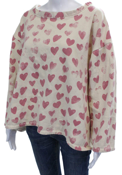 Pilcro Anthropologie Women Pullover Hoodie White Cotton Long Sleeve Size L