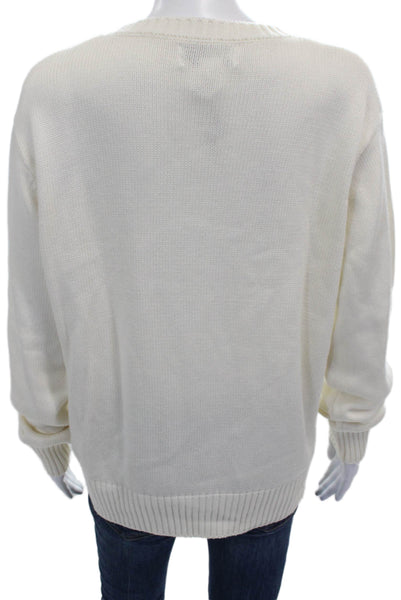 Beach Riot Womens Pullover Sweater Ivory Crew Neck Long Sleeve Nylon Size M