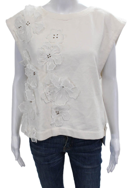Beach Riot Womens Pullover Sweater Ivory Crew Neck Long Sleeve Nylon Size M