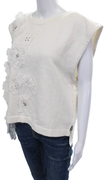 Beach Riot Womens Pullover Sweater Ivory Crew Neck Long Sleeve Nylon Size M