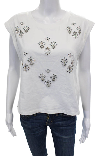 Porridge Anthropologie Women Basic Cotton Crew Neck White T-Shirt Size S