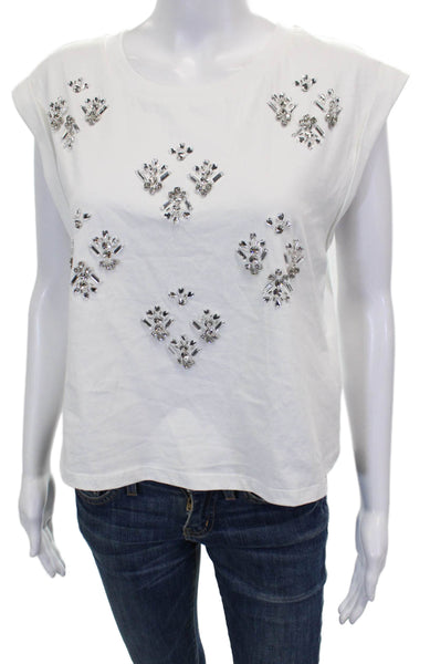 Porridge Anthropologie Women Basic Cotton Crew Neck White T-Shirt Size S