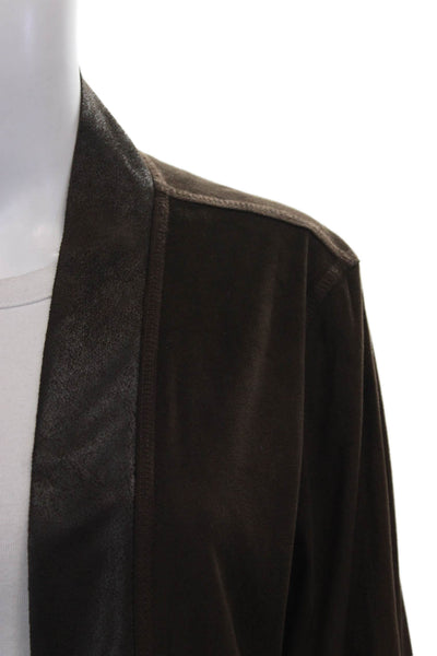 Joseph Ribkoff Women Basic Jacket Faux Suede Brown 3/4 Sleeve Size 14