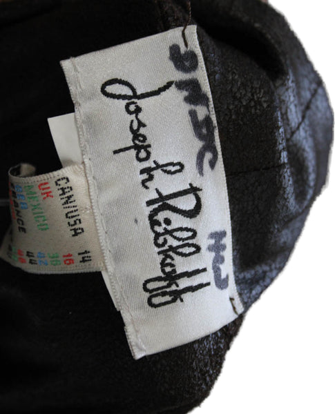 Joseph Ribkoff Women Basic Jacket Faux Suede Brown 3/4 Sleeve Size 14