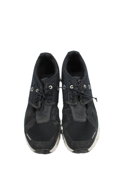 On Cloud Womens Geometric Sole Lace Up Sneakers Black Size 11