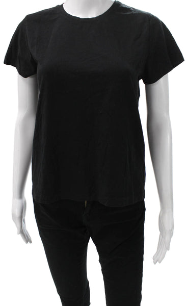 Uniqlo Unisex Adults Black Crewneck Short Sleeve Cotton T-Shirt Size M