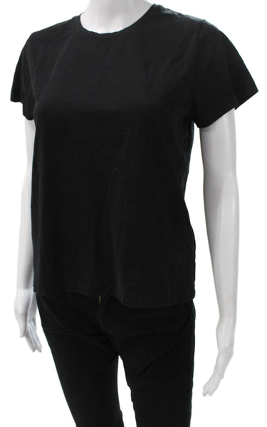 Uniqlo Unisex Adults Black Crewneck Short Sleeve Cotton T-Shirt Size M