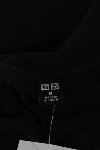 Uniqlo Unisex Adults Black Crewneck Short Sleeve Cotton T-Shirt Size M