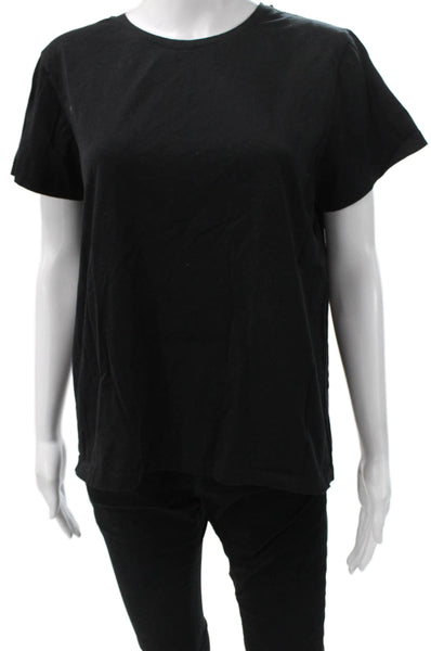 Uniqlo Unisex Black Basic Cotton Blend Crew Neck Short Sleeve T-Shirt Size L
