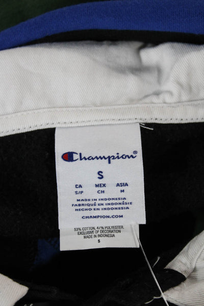 Champion Women Cropped Black Polo Cotton Blend Long Sleeve Size S