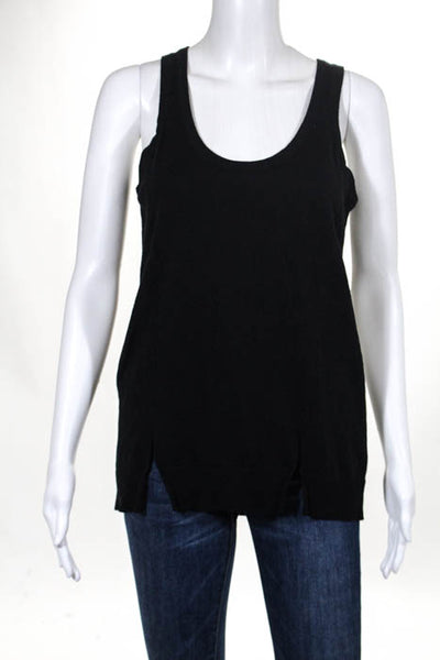 Central Park West Black Cotton Snakeskin Print Back Tank Top Size Extra Small