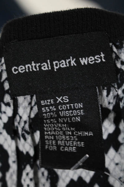 Central Park West Black Cotton Snakeskin Print Back Tank Top Size Extra Small