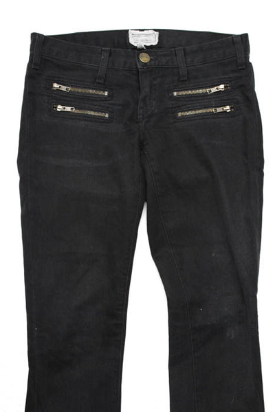 Current/Elliott Black Cotton Blend 6 Pocket Zipper Detail Skinny Jeans Size 25