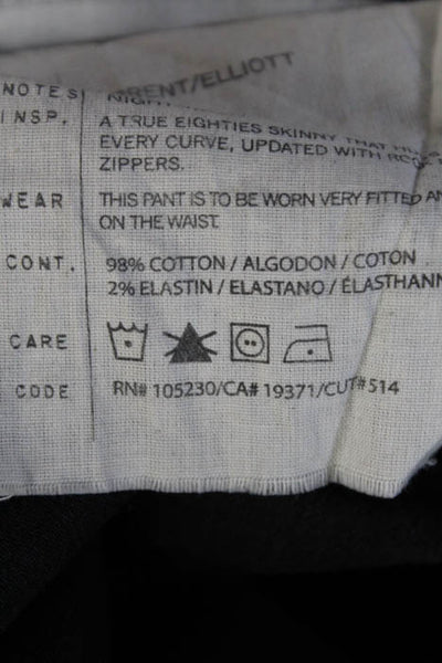 Current/Elliott Black Cotton Blend 6 Pocket Zipper Detail Skinny Jeans Size 25