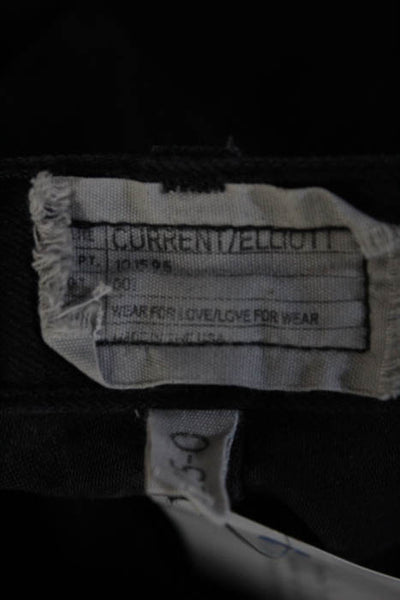 Current/Elliott Black Cotton Blend 6 Pocket Zipper Detail Skinny Jeans Size 25