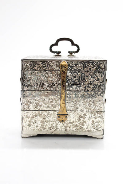 Designer Silver & Gold Plated Expandable Jewelry Box