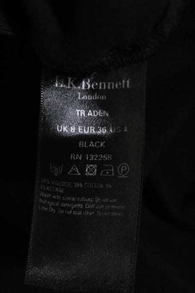 L.K. Bennett  Black Stretch Fit Flat Front  Legging Pants Size 4