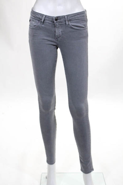 AG Adriano Goldschmied Light Gray Zipper Closure Skinny Leg Jeans Size 24