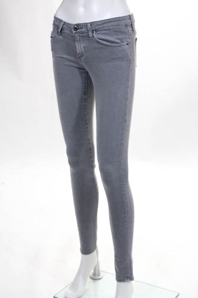 AG Adriano Goldschmied Light Gray Zipper Closure Skinny Leg Jeans Size 24