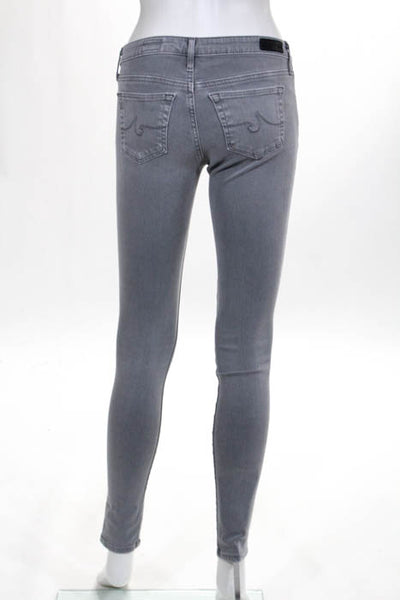 AG Adriano Goldschmied Light Gray Zipper Closure Skinny Leg Jeans Size 24