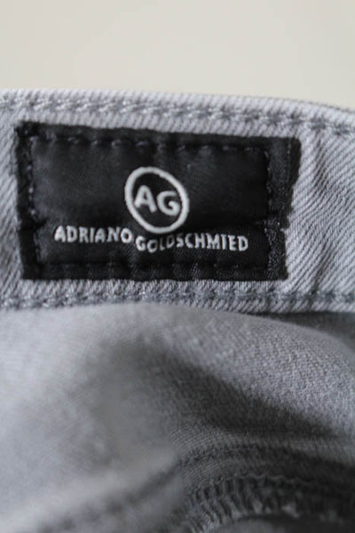 AG Adriano Goldschmied Light Gray Zipper Closure Skinny Leg Jeans Size 24