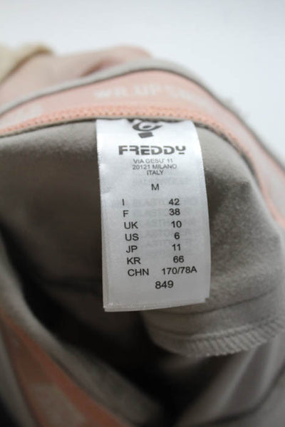 Freddy Beige Cotton Slim Fit Stretch Knit Cropped Lounge Pants Size  Medium New