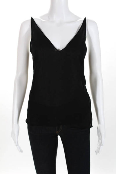 J Brand Black Sheer Sleeveless Blouse Top Size Small