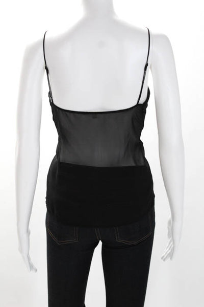 J Brand Black Sheer Sleeveless Blouse Top Size Small