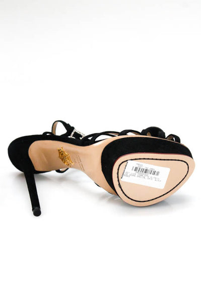 Charlotte Olympia Black Suede NEW Lady Luck Las Vegas Sandals Size 39