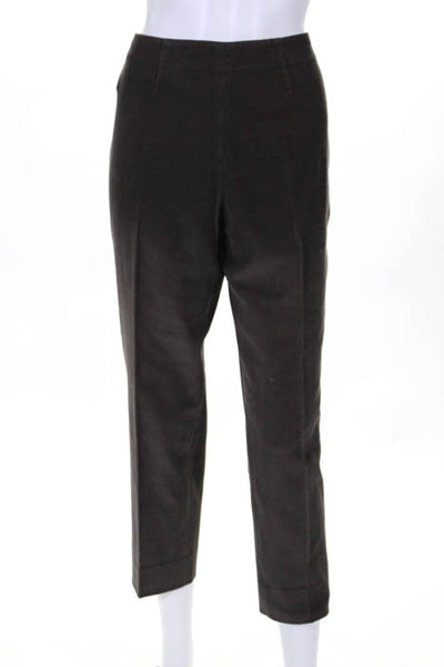 Piazza Sempione Brown Cotton High Rise Straight Leg Corduroy Pants Size 42