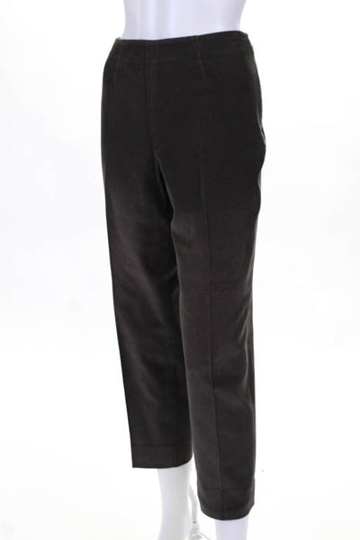 Piazza Sempione Brown Cotton High Rise Straight Leg Corduroy Pants Size 42
