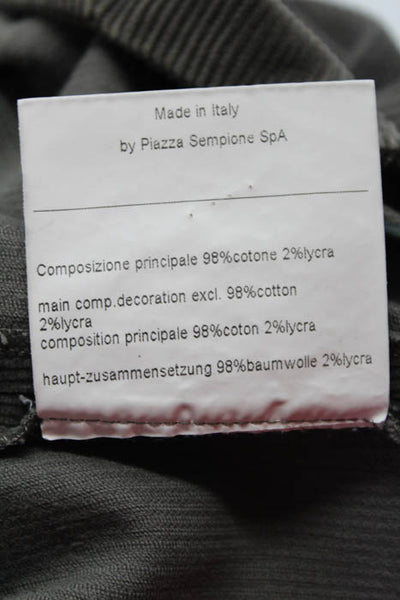 Piazza Sempione Brown Cotton High Rise Straight Leg Corduroy Pants Size 42