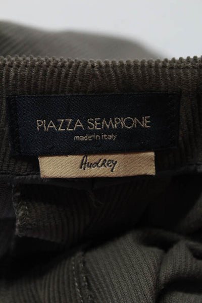 Piazza Sempione Brown Cotton High Rise Straight Leg Corduroy Pants Size 42