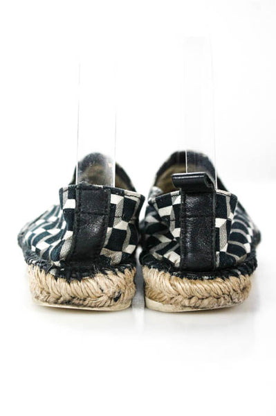 Pierre Hardy Black White Checkered Rounded Toe Slide On Casual Loafers Size 6