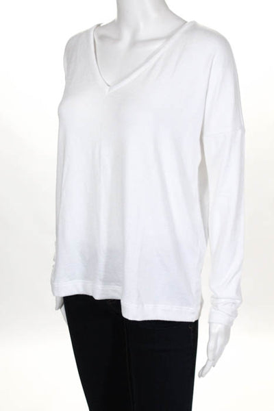 Rag & Bone Jean White V Neck Long Sleeve Top Size Small