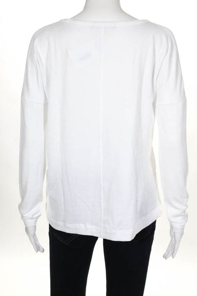 Rag & Bone Jean White V Neck Long Sleeve Top Size Small