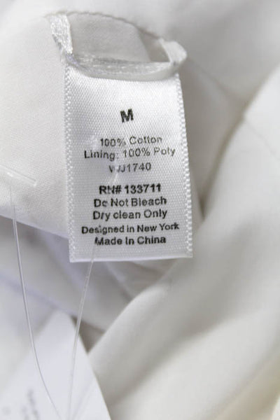 Addison White Cotton Button Down Long Sleeve Crew Neck Coat Size Medium