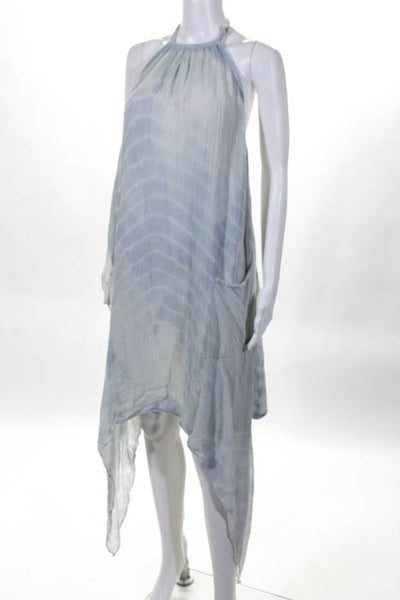 Jens Pirate Booty Blue Cotton Tie Dye High Low T Strap Dress Size Extra Small