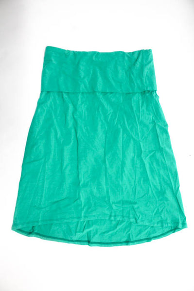 Splendid Green Cotton Lot Of 2 Pull on Knee Length Pencil Skirt Size Medium