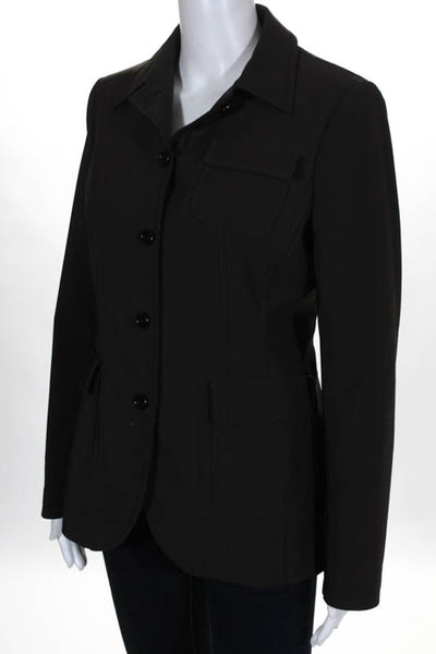 Prada Dark Brown Notched Collar Button Front Blazer Size Italian 42
