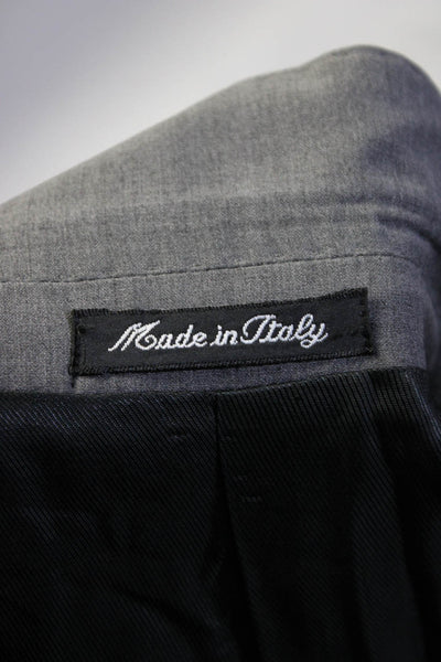 Giovanni Bresciani Mens Gray Wool Two Button Long Sleeve Blazer Jacket Size 44R
