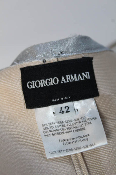Giorgio Armani Silver Tone Sequined Special Occasion Wear Cocktail Dress Size 42