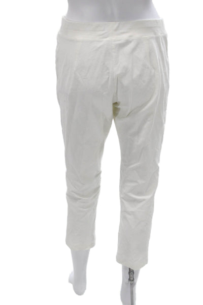 Eileen Fisher Womens White Cotton Capri Pants Petites Size 6