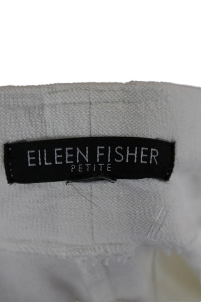Eileen Fisher Womens White Cotton Capri Pants Petites Size 6