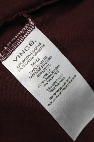 Vince Womens Basic Brown Rayon Scoop Neck Long Sleeve T Shirt Size M
