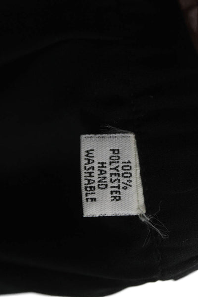 Adolfo Womens Pleated Skirt Black Polyester Zip Knee Length Size S