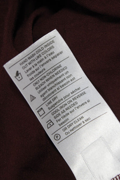 Vince Womens Basic Brown Rayon Scoop Neck Long Sleeve T Shirt Size M