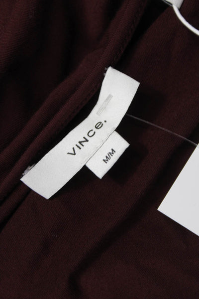 Vince Womens Basic Brown Rayon Scoop Neck Long Sleeve T Shirt Size M