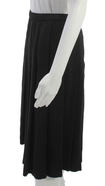 Adolfo Women Pleated Rayon Skirt Black Zip Size S